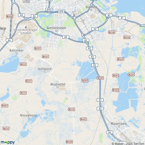 Plattegrond De Ronde Venen kaart van De Ronde Venen (1391) en